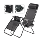 Сгъваем градински шезлонг с възглавница, поставка за напитки и джоб 12