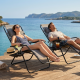 Сгъваем градински шезлонг със стойка, джоб и възглавница - мобилна зона за комфорт 2