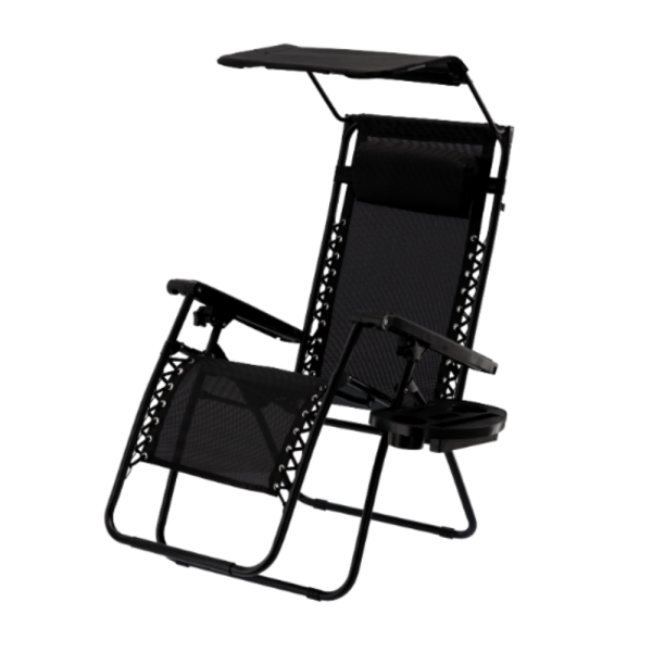Сгъваем градински шезлонг с поставка, джоб, възглавница и сенник - комфорт, функционалност и слънцезащита 6