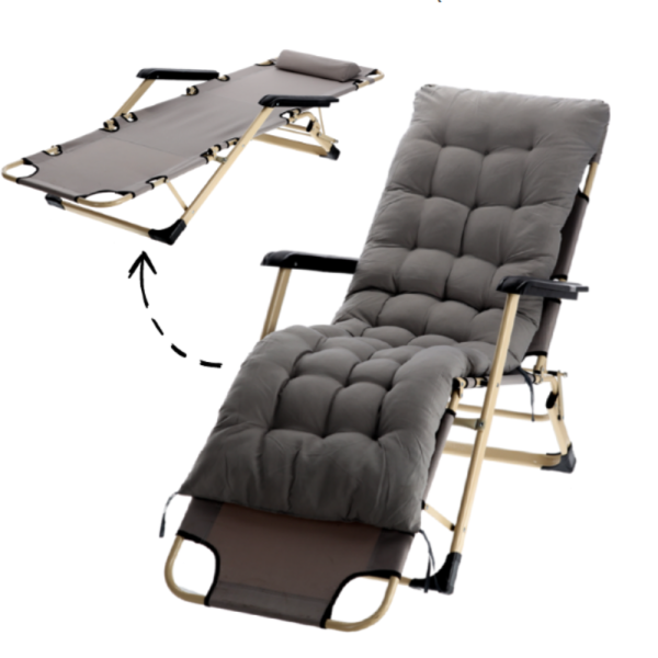Сгъваем шезлонг с голяма възглавница - стилен, практичен и удобен