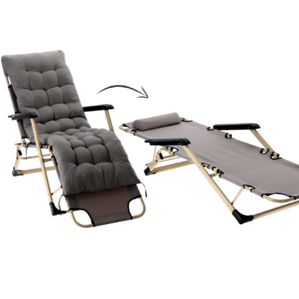 Сгъваем шезлонг с голяма възглавница - стилен, практичен и удобен