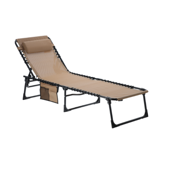 Сгъваем градински шезлонг - легло с джоб - пълен релакс и комфорт