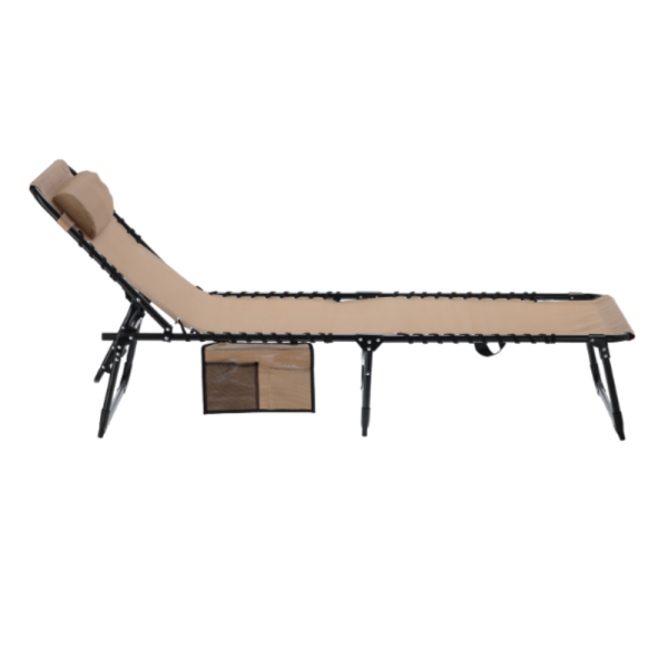 Сгъваем градински шезлонг - легло с джоб - пълен релакс и комфорт