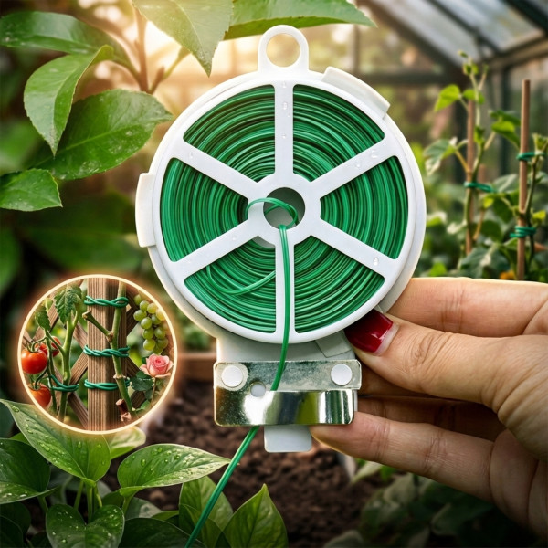 Градинска тел с вградена резачка 20м – Мека връзка за растения и декорация, Ø 1.8мм