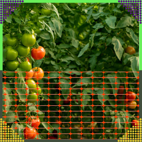 Мултифункционална оранжева предпазна мрежа 1x50м – за строителство, градина и животни, UV защита 2