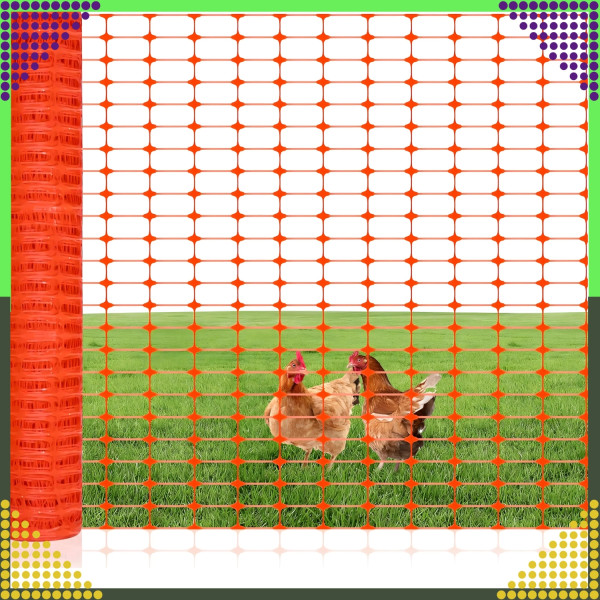 Мултифункционална оранжева предпазна мрежа 1x50м – за строителство, градина и животни, UV защита