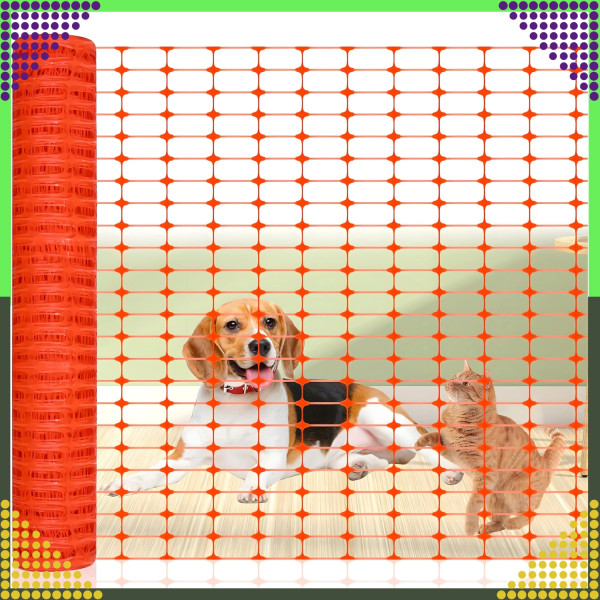 Мултифункционална оранжева предпазна мрежа 1x50м – за строителство, градина и животни, UV защита