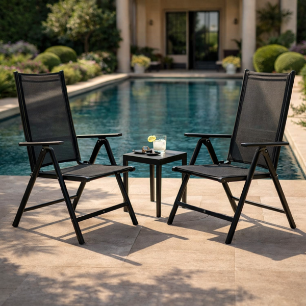 Сгъваем стоманен стол с регулиране на облегалката - издръжливост и елегантен дизайн 1