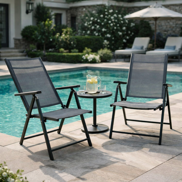 Сгъваем стоманен стол с регулиране на облегалката - издръжливост и елегантен дизайн 7