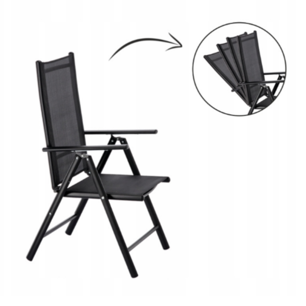 Сгъваем стоманен стол с регулиране на облегалката - издръжливост и елегантен дизайн 15