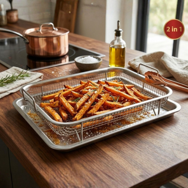 Кошница за печене с тава Cheffinger CF-FB35 - Еър Фрайър ефект за фурна 4