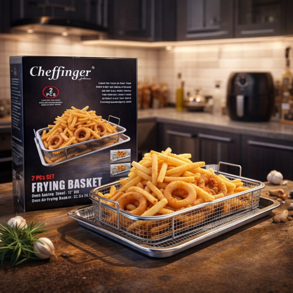 Кошница за печене с тава Cheffinger CF-FB35 - Еър Фрайър ефект за фурна