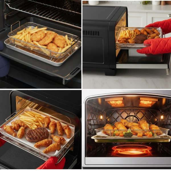 Кошница за печене с тава Cheffinger CF-FB35 - Еър Фрайър ефект за фурна 6