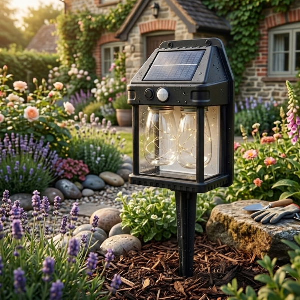 Соларна градинска лампа HW-889C-2 - естествена и енергоспестяваща светлина