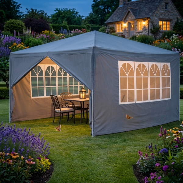 Просторна градинска шатра - стабилна конструкция и водоустойчива рамка