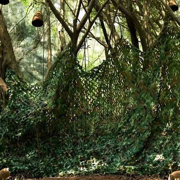 Военна камуфлажна мрежа 2x3 м, Oxford плат, за градина, лов и декорация, зелен камуфлаж 2