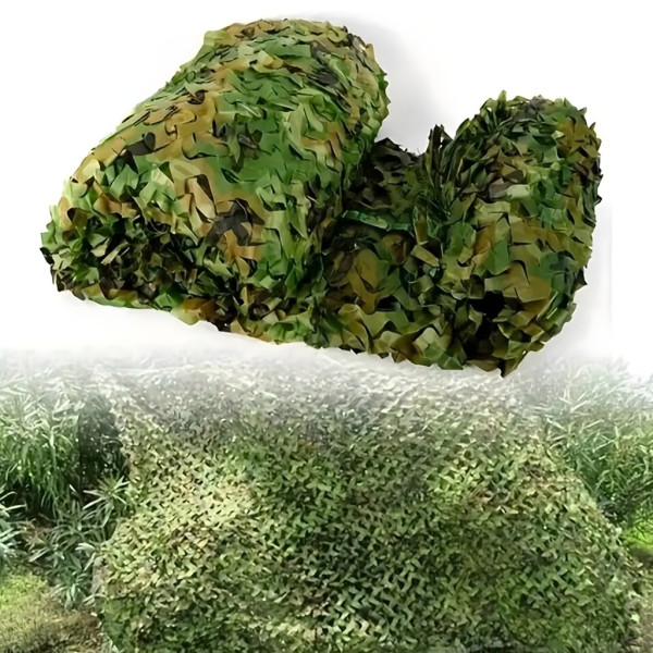 Военна камуфлажна мрежа 2x3 м, Oxford плат, за градина, лов и декорация, зелен камуфлаж