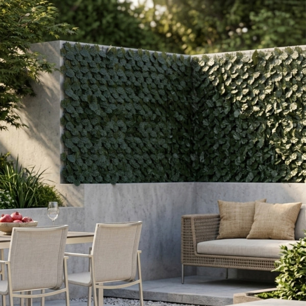 Изкуствен жив плет "Бръшлян" 1х3м – Декоративна ограда за балкон и градина с UV защита 2