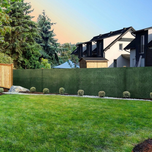 Засенчваща мрежа за ограда 1.5х25м, 60% засенчване, HDPE материал с UV защита