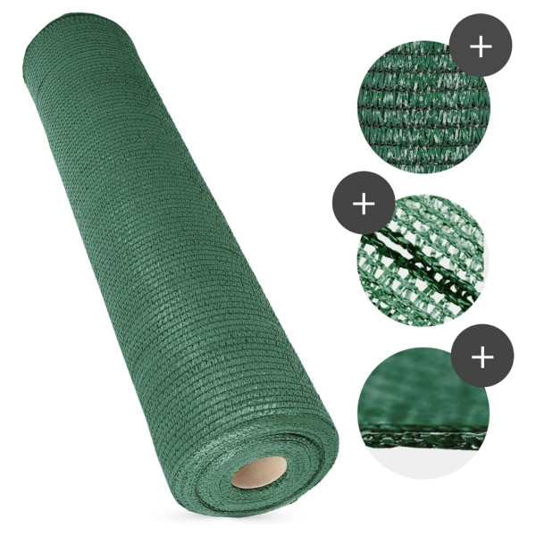Засенчваща мрежа за ограда 1.5х25м, 60% засенчване, HDPE материал с UV защита 6