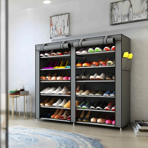 Сгъваем текстилен шкаф XXL за дрехи и обувки - голям капацитет и функционалност 2