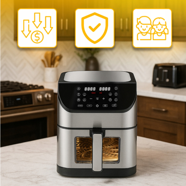 Фритюрник с горещ въздух XXL - 8 литра, 1800 W и 12 програми