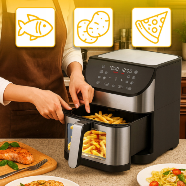 Фритюрник с горещ въздух XXL - 8 литра, 1800 W и 12 програми 6