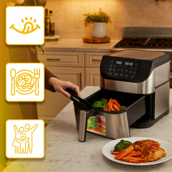 Фритюрник с горещ въздух XXL - 8 литра, 1800 W и 12 програми 9
