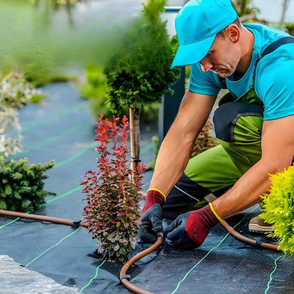 Черен агротекстил против плевели, 90г/м², UV защита, 1.1м х 50м 5