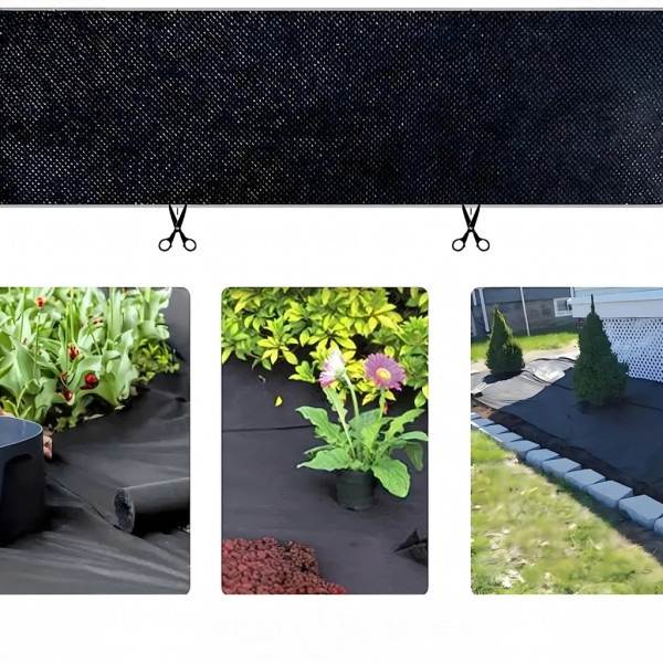 Черен агротекстил против плевели, 90г/м², UV защита, 1.1м х 50м 6