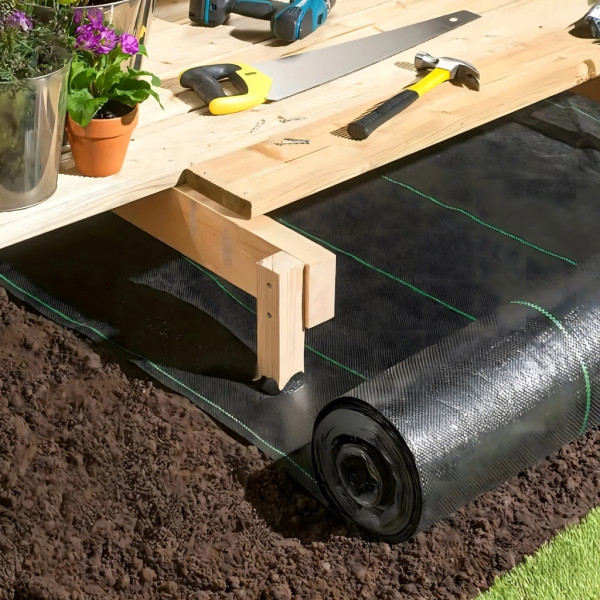 Черен агротекстил против плевели, 90г/м², UV защита, 1.1м х 50м