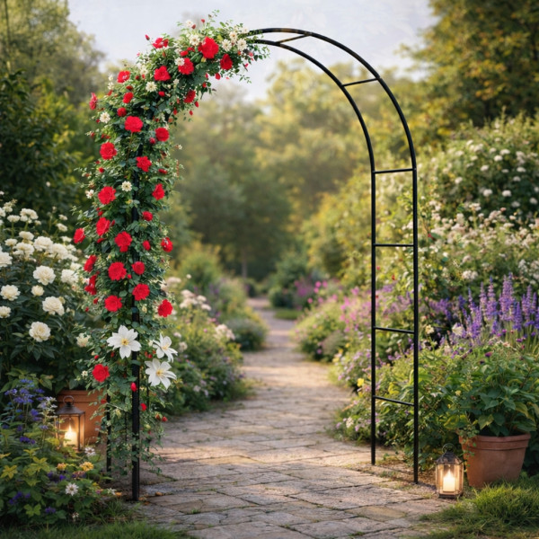Декоративна градинска пергола тип арка – Опора за рози, лози и зеленчуци, устойчива на атмосферни условия 1