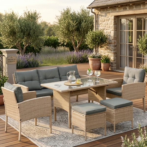 Комплект градински мебели от техноратан - перфектен кът за релакс