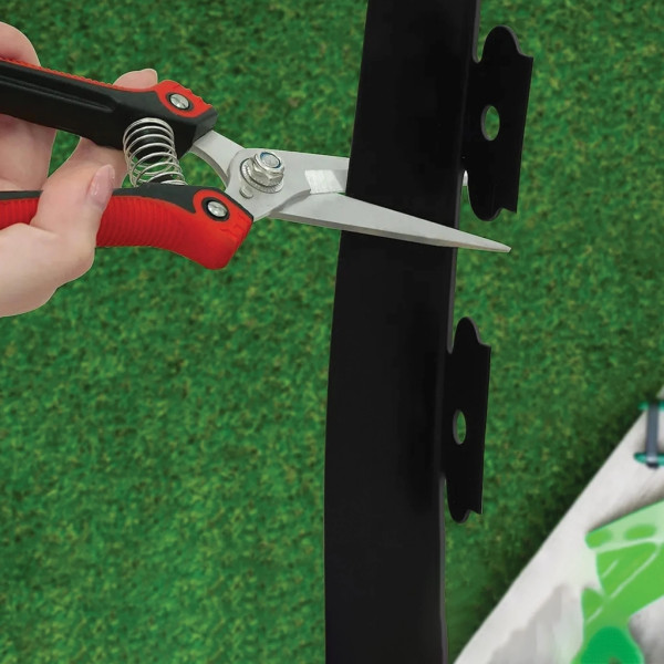 Комплект гъвкав градински бордюр 20м с 60 фиксиращи щифта, Височина 4см, Черен – За тревни площи, алеи и цветни лехи 4