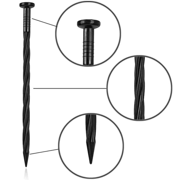 Комплект гъвкав градински бордюр 20м с 60 фиксиращи щифта, Височина 4см, Черен – За тревни площи, алеи и цветни лехи