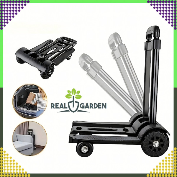 Сгъваема транспортна количка - С телескопична дръжка, товароносимост 40 кг, алуминий, 1.2 кг + 2 Бънджи въжета с куки 2