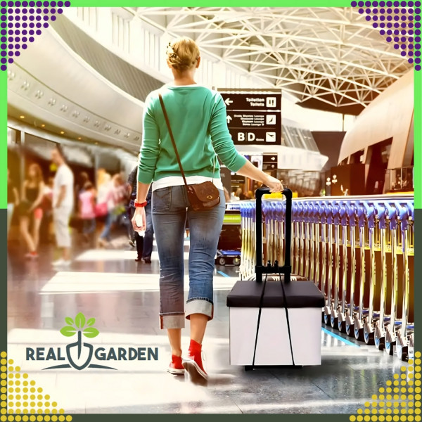 Сгъваема транспортна количка - С телескопична дръжка, товароносимост 40 кг, алуминий, 1.2 кг + 2 Бънджи въжета с куки