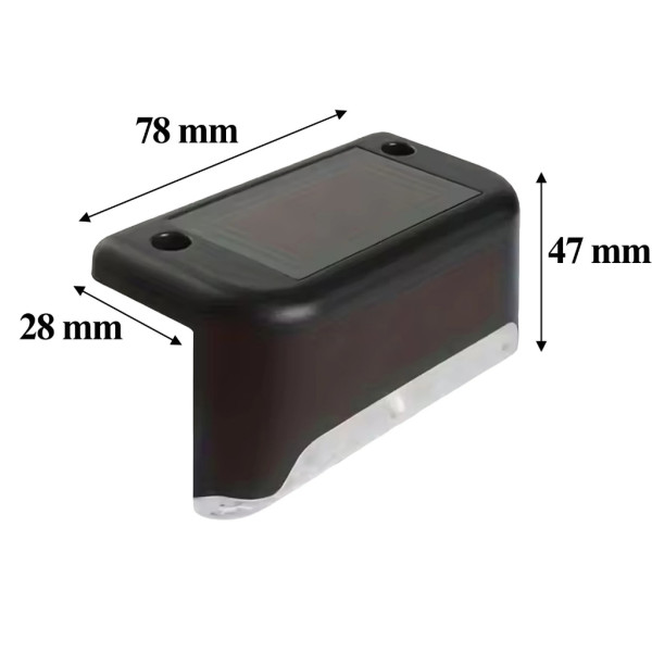 Комплект от 4 броя соларни LED лампи за стълби и огради – Водоустойчиви IP44, топла светлина