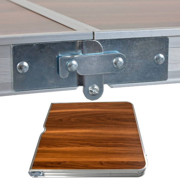 Комплект сгъваема къмпинг маса с 4 стола, Регулируема височина, Дизайн "куфар" 6