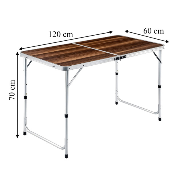 Комплект сгъваема къмпинг маса с 4 стола, Регулируема височина, Дизайн "куфар"