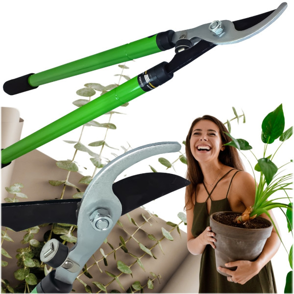 Професионална телескопична градинска ножица за клони, 68 см, HCS стомана с тефлоново покритие, до 35 мм рязане 11