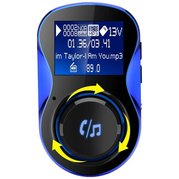 Bluetooth трансмитер за автомобил с подвижен корпус, USB изход и TF ВС28 HF26