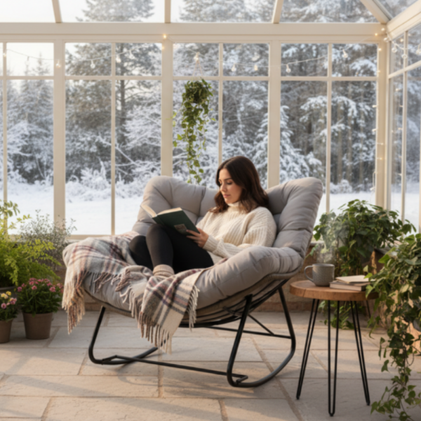 Люлеещ се стол Svinga - здрава стоманена рамка и мека възглавница 2