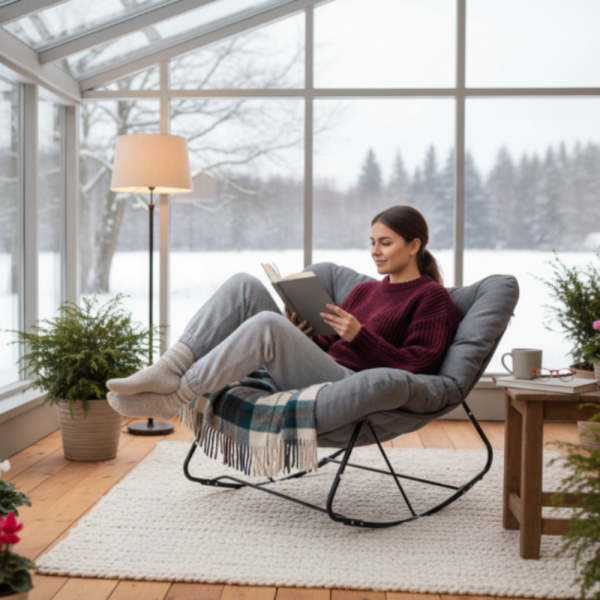 Люлеещ се стол Svinga - здрава стоманена рамка и мека възглавница 6