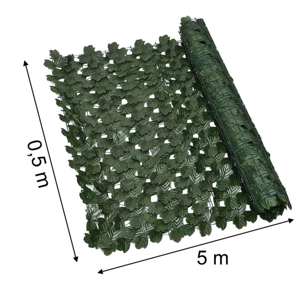 Изкуствен жив плет "Бръшлян" на ролка – Ограда за уединение и декорация, 0,5 х 5 м 8