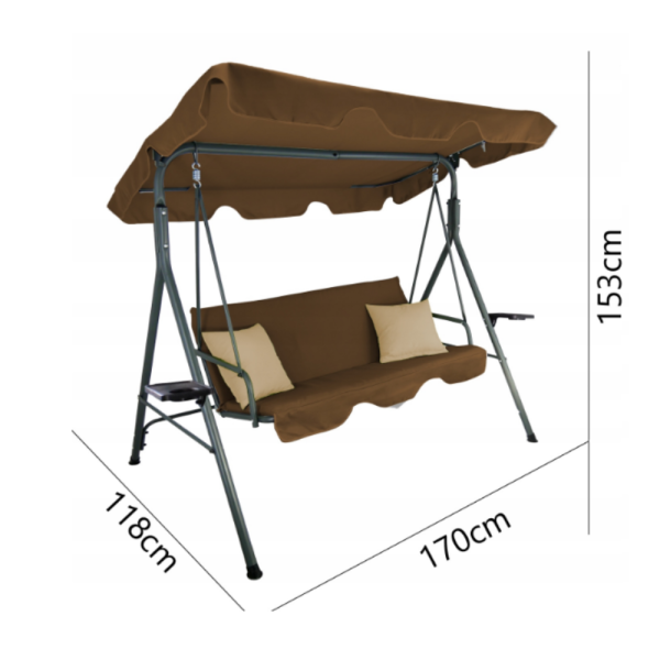 Градинска люлка A-Type с бежови възглавници и поставки за напитки - елегантност и комфорт 11