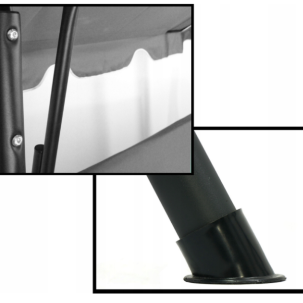 Градинска люлка A-Type със зелени възглавници и поставки за напитки - елегантност и комфорт 9