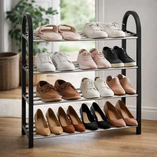 Етажерка за обувки на 4 нива до 12 чифта - стилна и здрава