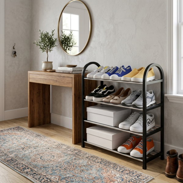 Етажерка за обувки на 4 нива до 12 чифта - стилна и здрава