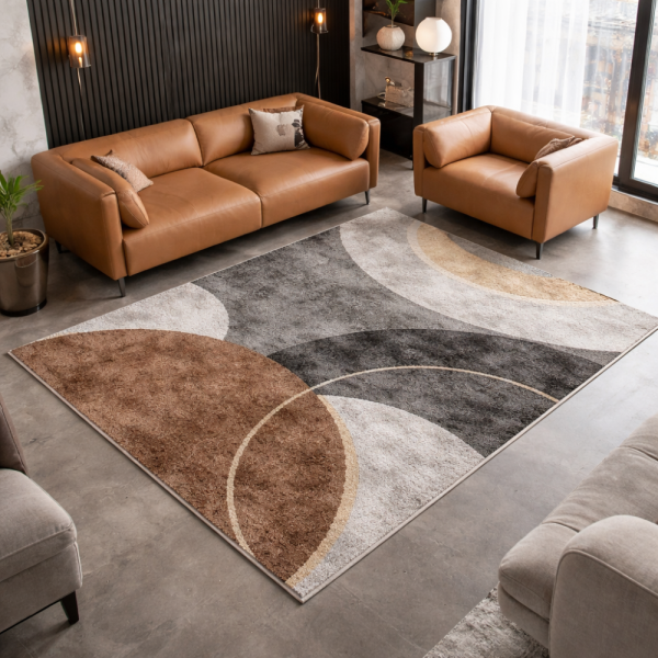 Модерен килим за хол 120х160см - Абстрактен дизайн и 3D ефект, Противоплъзгащ 7